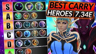 5 MOST BROKEN CARRIES of the NEW 734E Patch  BEST CARRY HEROES  Dota 2 Tier List Guide [upl. by Atidnan]