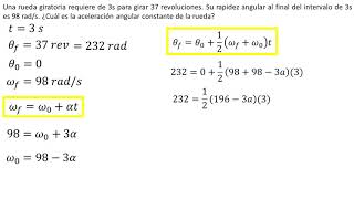 Física  Cinemática rotacional  Ejemplo 7 [upl. by Annette]