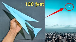 Cómo hacer un avión de papel que vuele una distancia de 100 pies  Los mejores aviones de papel [upl. by Stouffer]