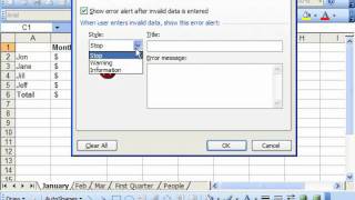 Excel 2003 Tutorial Cell Validation Microsoft Training Lesson 187 [upl. by Ialda180]