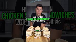 High Protein Chicken Salad Sandwiches🔥 food shorts recipe health cooking muscledummies [upl. by Drobman792]