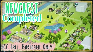 The Sims 4 Newcrest Completed  CC Free amp Basegame Only [upl. by Nerland]