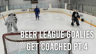 Beer league goalies get coached Pt4  Critique session  COACHING [upl. by Yonit]