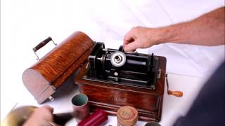 1908 Edison Standard D Combination Cylinder Phonograph with Horn and C  H Reproducers [upl. by Anos]