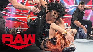 Becky Lynch and Rhea Ripley engage in a massive brawl Raw highlights April 1 2024 [upl. by Wie]