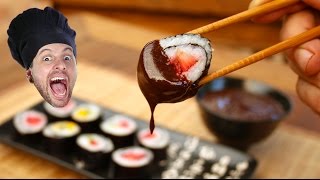 COMO FAZER SUSHI DE CHOCOLATE VEGAN • FÁCIL  Part Japinha CPM22  6VegetariRANGO [upl. by Ahseekal189]