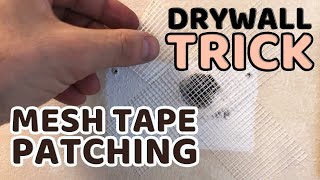 How to Quickly Patch a Hole in Drywall  Mesh Tape Trick [upl. by Anileva]