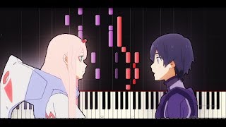 Darling in the franXX ED 6  ダーリン Darling Ep 21 Piano tutorial  SHEETS  Synthesia [upl. by Slater]