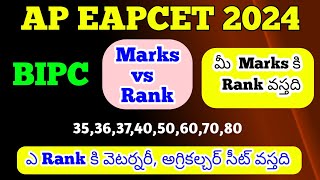 ap eamcet 2024 marks vs Rankbipceamcet marks vs rank 2024ap eamcet marks vs rank 2024 [upl. by Issej]