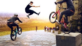 Bike vs Parkour Race through Edinburgh Scotland 8K [upl. by Audwin639]