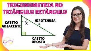 TRIGONOMETRIA NO TRIÂNGULO RETÂNGULOSENO COSSENO E TAGENTE RAZÕES TRIGONOMÉTRICAS👩‍🏫 PROF GISELE [upl. by Jerz713]