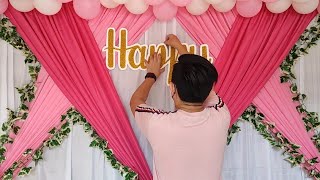 DIY BIRTHDAY BACKDROP AND TABLE SKIRTING DECORATION IDEAS  Rex Montalbo [upl. by Airamalegna]