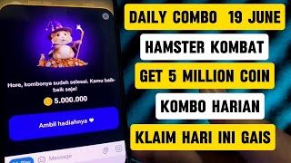 daily hamster kombat combo 19 June get 5 million coins [upl. by Wallace]