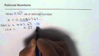 Write 2 Digits Recurring Decimal 05676767 as Rational Number [upl. by Lyckman]