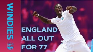 Windies Bowl England Out For Record Low 77  Windies v England  Windies Finest [upl. by Nelleeus416]