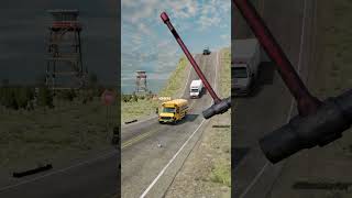 Cars amp School Buses vs Giant Hammer 7  BeamNGDrive [upl. by Bessy]