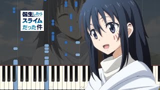 Full Tensei shitara Slime Datta Ken OP  Nameless Story Full Piano Synthesia  Sheet [upl. by Redmund]