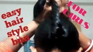 easy hair style bun for girls with long thin hair ❤️ Shiwlis hairstyle 133❤🙏 like share subscribe [upl. by Fugate]