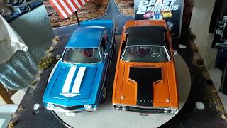 2 Fast 2 Furious Movie 2003 118 1970 Dodge Challenger RT vs 1969 Chevrolet Camaro Yenko Diecast [upl. by Htaek]