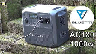 Portable Power Station BLUETTI AC180 1800W 1152WH LifeP04 Solar Charging  Unboxing amp Test [upl. by Spratt]