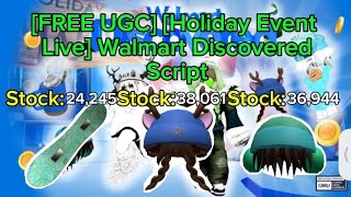 FREE UGC Holiday Event Live Walmart Discovered Script INSTANT GET 3 UGC [upl. by Hnahc359]