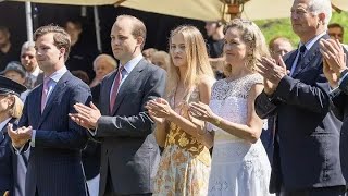 The Liechtenstein Royals attend National day celebration at Vanduz castlePrinceHansAdams [upl. by Ursel]