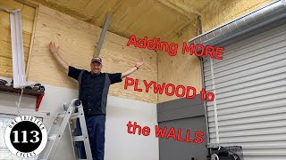 Adding wood STUDS and PLYWOOD walls to a METAL building with SPRAY Foam Insulation [upl. by Ardnod]