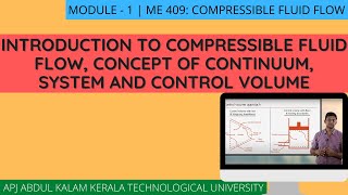 Introduction to Compressible Fluid Flow Concept of Continuum System and Control Volume [upl. by Atinnek]