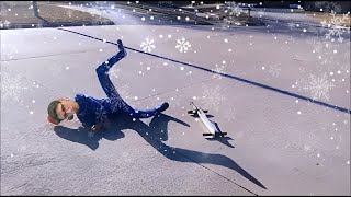 frozen foot pogo sticks in the snow and FLIPPING DIES [upl. by Ecille68]