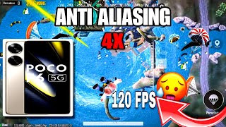 SMOOTH  120 FPS with ANTI ALIASING  4X💀🔥  POCO F6 5g PUBG BGMI Test 2024 [upl. by Katz754]