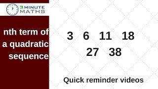 nth term of a quadratic sequence  the easy way  GCSE level 6 [upl. by Feingold]