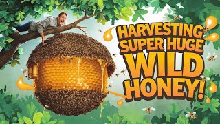 FOLLOWING THE EXPERT TO HARVEST SUPER HONEY FROM WILD BEES bee honey nature beekeeper [upl. by Eibrab]