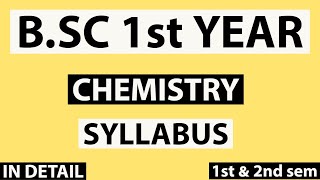 BSc 1st year Chemistry syllabusIn detail [upl. by Isabea]