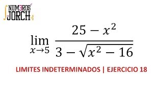 LIMITES INDETERMINADOS  RESUELTOS POR RACIONALIZACION  EJERCICIO 18 [upl. by Eustacia]