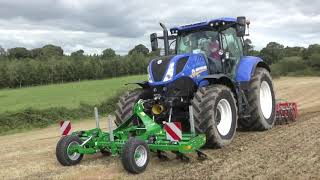 New Holland T7210  ReSeeding Grass  Guttler [upl. by Cosette]