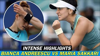 Maria Sakkari vs Bianca Andreescu Intense Highlights Tennis 2024 HD [upl. by Llaccm781]