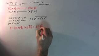 Converting Spherical to Cartesian Coord Example 2 [upl. by Corey]