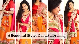 6 Dupatta Draping Styles You MUST Try  How To Wear Lehenga Perfectly this Wedding Season [upl. by Annmaria780]