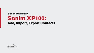 XP100  AddImportExport Contacts [upl. by Sheelagh]