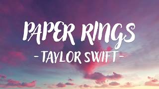 Taylor Swift  Paper Rings Lyric Video [upl. by Niko69]