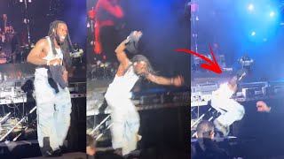 Burna boy Fall from Stage During Performance as he Announce New Album ahead of Grammy Awards [upl. by Whall430]