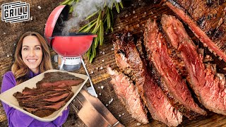 How to Charcoal Grill Marinade Flank Steak For Ultimate Tenderness [upl. by Atlas]