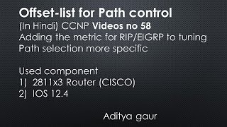 Offset list for path control CCNP in Hindi v58 [upl. by Ettenirt]