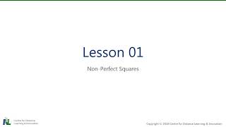 Grade 9 Math  U01 S02 L01A  NonPerfect Squares [upl. by Roee]