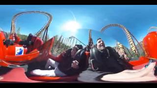 Descente manège Goudurix parc Asterix en mode 360° theta go pro [upl. by Hannavas]