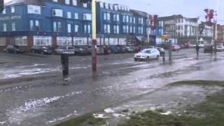 Blackpool seafront high tide storm 3rd January 2014 [upl. by Howard158]