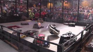 Robot Wars Gladiator fight  18 robot freeforall  Robochallenge 2015 [upl. by Ellenohs]