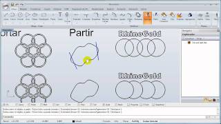 RhinoGold 20  Formación Nivel 1  58 Recortar Partir y Booleanas de curvas [upl. by Noram]