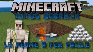 MINECRAFT  TUTO 118 BEDROCK La ferme à fer simple et très efficace sans zombie [upl. by Osborne384]