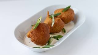 Hush Puppies with Creamy Corn Puree [upl. by Ailhad]